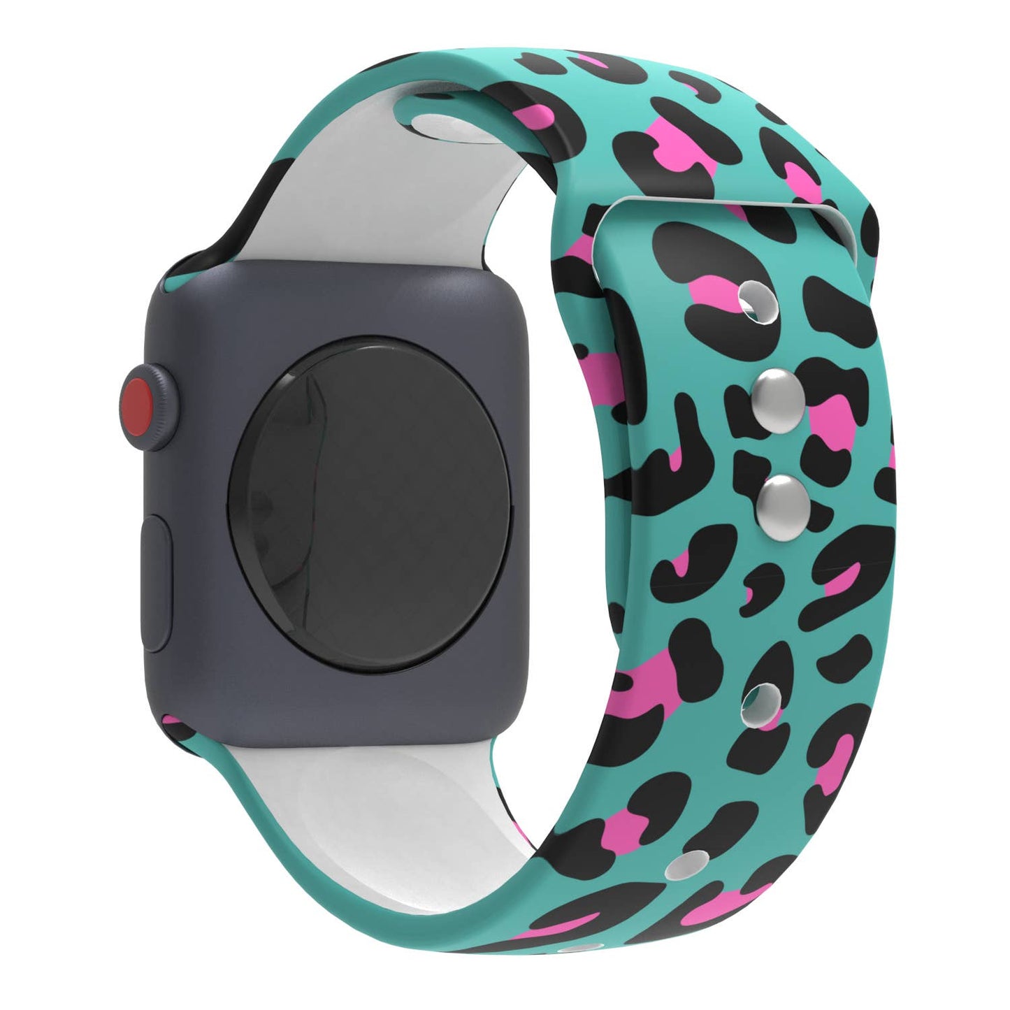 Green Leopard Silicone Apple Watch Band