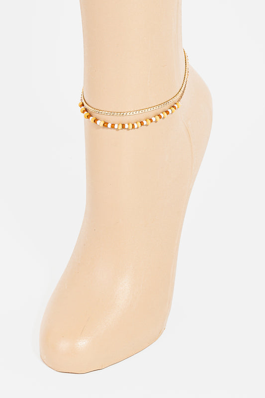 Snake Chain Bead Clasp Anklet