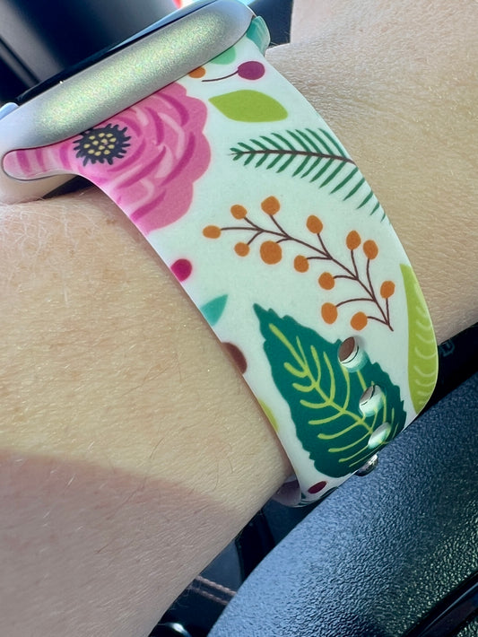 Botanical Bounty Silicone Apple Watch Band