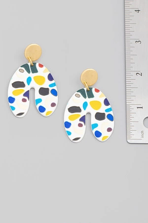 Colorful U Shape Acrylic Drop Earrings