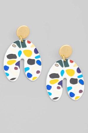 Colorful U Shape Acrylic Drop Earrings