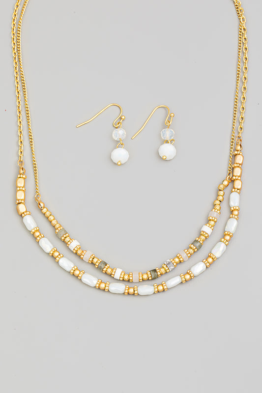 Layered Multi Bead Necklace Set