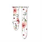 Roses on White Silicone Apple Watch Band